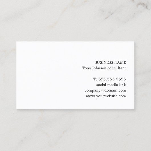 Modern gedrukt Kraft Paper Blue White Geometric Visitekaartje (Achterkant)