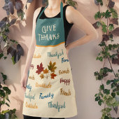 Modern Geef Bedankt Berichten n Bladeren Thanksgiv Schort