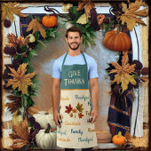 Modern Geef Bedankt Berichten n Bladeren Thanksgiv Schort
