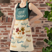 Modern Geef Bedankt Berichten n Bladeren Thanksgiv Schort