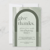 Modern geeft Bedankt Friendsgiving Invitation Gree Kaart (Voorkant)