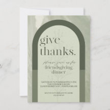 Modern geeft Bedankt Friendsgiving Invitation Gree