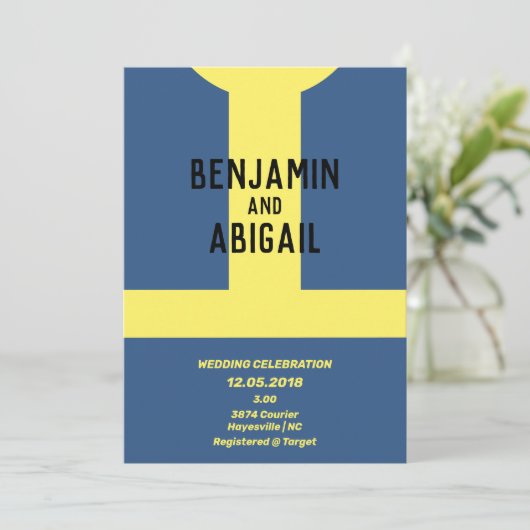 Modern Geek Nerd Gamer Blue Gold Vault Kaart (Staand voorkant)