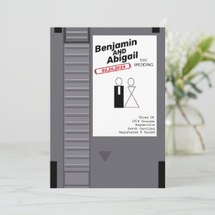 Modern Geek Nerd Gamer  Retro Uitnodiging