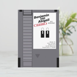 Modern Geek Nerd Gamer  Retro Uitnodiging