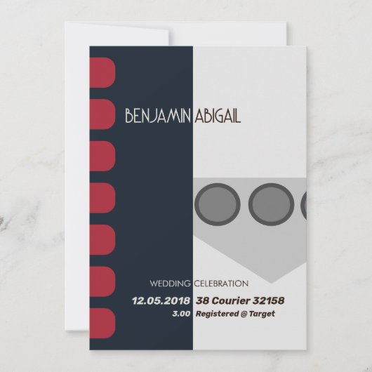 Modern Geek Space Rouge en Prinses Minimal Kaart (Voorkant)