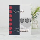 Modern Geek Space Rouge en Prinses Minimal Kaart (Staand voorkant)