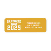 Modern geel Afstuderen retouradres label (Voorkant)