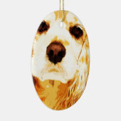 modern-geel-Amerikaanse cockerspaniel Keramisch Ornament (Rechts)