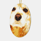 modern-geel-Amerikaanse cockerspaniel Keramisch Ornament (Links)