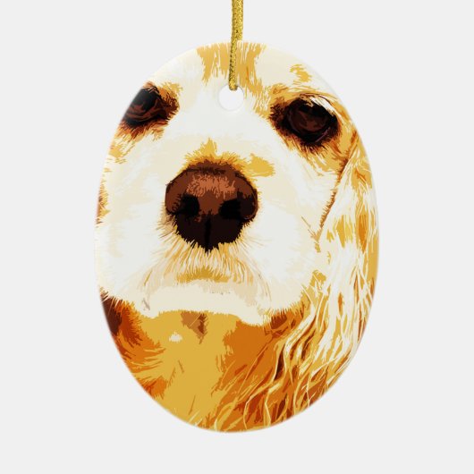 modern-geel-Amerikaanse cockerspaniel Keramisch Ornament (Voorkant)