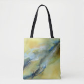 Modern geel blauw Abstract marmeren kunst Tote Bag (Voorkant)