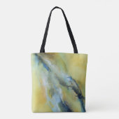 Modern geel blauw Abstract marmeren kunst Tote Bag (Achterkant)