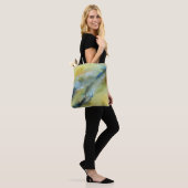 Modern geel blauw Abstract marmeren kunst Tote Bag (Op model)