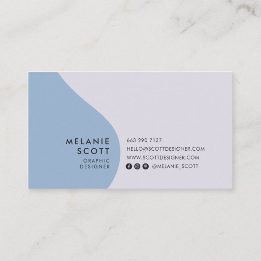 Modern geel blauw abstract patroon minimalistisch visitekaartje (Achterkant)