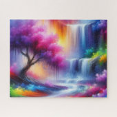 Modern Geel Blauw Rood AI Geproduceerd Landschap Legpuzzel (Horizontaal)