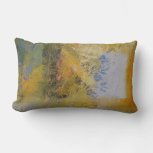 Modern Geel Blauw Zacht Pastel Kleur Abstract Kussen