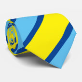 MODERN _GEEL_BLAUW _ZO SCHATTIG Rmdesignflo55 Stropdas (Opgerold)
