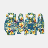 Modern geel bloementropisch groen baby shower bedankdoosjes (Uitgevouwen)