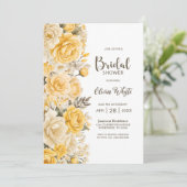 Modern geel bloemig Vrijgezellenfeest Kaart (Staand voorkant)