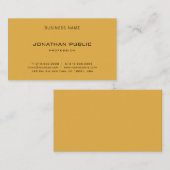 Modern Geel Bruin Minimalistische Sjabloon Elegant Visitekaartje (Voorkant / Achterkant)