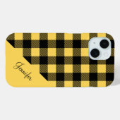 Modern geel buffel geruite controlepatroon Case-Mate iPhone case (Achterkant (horizontaal))