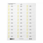 Modern geel Chevron retouradres Etiket (Full Sheet)