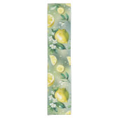 Modern geel citroen floral script vrijgezellenfees korte tafelloper (Voorkant)
