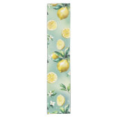 Modern geel citroen floral script vrijgezellenfees korte tafelloper (Voorkant)