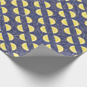 Modern geel citroenschijfpatroon cadeaupapier (Hoek)