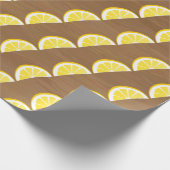 Modern geel citroenschijfpatroon cadeaupapier (Hoek)