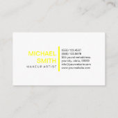 Modern geel, elegant, wit visitekaartje (Achterkant)