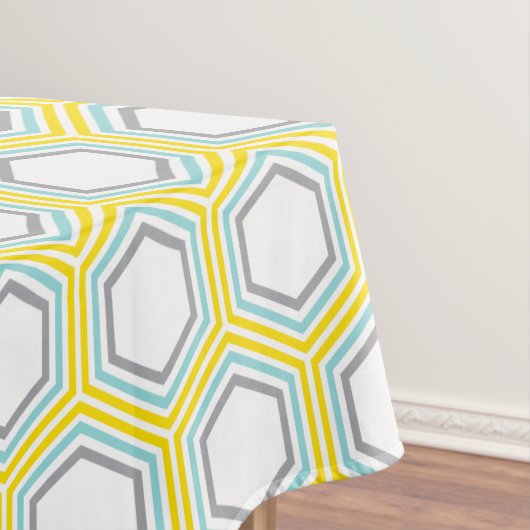 Modern geel en Aqua Geometric Pattern Tafelkleed (Voorbeeld)