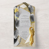 modern geel en grijs beeldhouwwerk met Tulips All In One Uitnodiging (Binnen)