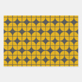Modern geel en grijs eenvoudig geometrisch patroon inpakpapier vel (Voorkant 3)