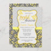 Modern Geel en grijs Elegant Vrijgezellenfeest Kaart (Voorkant / Achterkant)