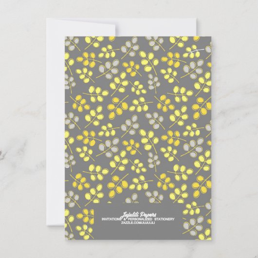 Modern Geel en grijs Elegant Vrijgezellenfeest Kaart (Achterkant)