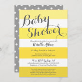 Modern Geel en Grijs Gestreept Kaart (Voorkant / Achterkant)