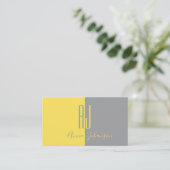 Modern Geel en Grijs Professioneel Visitekaartje (Staand voorkant)