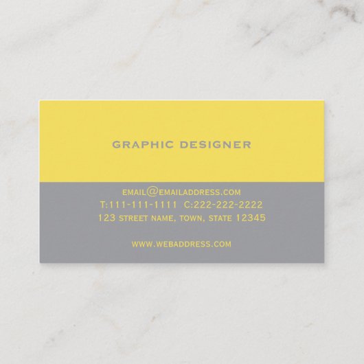 Modern Geel en Grijs Professioneel Visitekaartje (Achterkant)