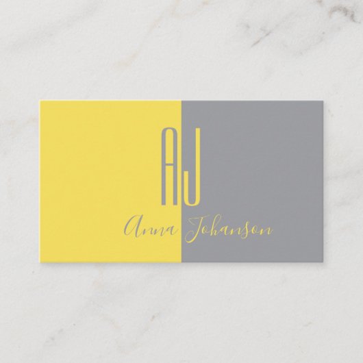 Modern Geel en Grijs Professioneel Visitekaartje (Voorkant)