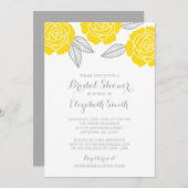 Modern Geel en Grijs Roos Vrijgezellenfeest Kaart (Voorkant / Achterkant)