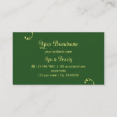 Modern geel en groen  met portretfoto visitekaartje (Achterkant)