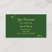 Modern geel en groen met portretfoto visitekaartje (Achterkant)