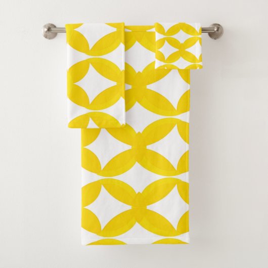 Modern Geel en Wit Shippo Zeven Schatten Bad Handdoek (Insitu)