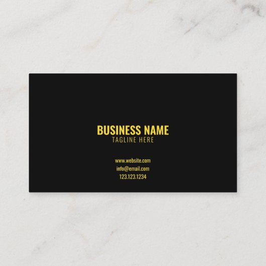 Modern Geel en Zwart bouwterrein Silhouette Visitekaartje (Achterkant)