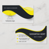 Modern geel en zwart visitekaartje (Voorkant / Achterkant)