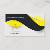 Modern geel en zwart visitekaartje (Voorkant)