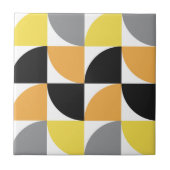Modern geel geelgrijs geometrisch patroon tegeltje (Voorkant)