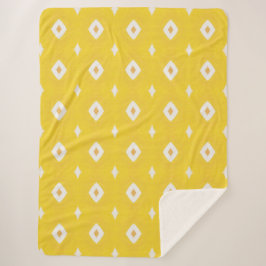 Modern geel geometrisch patroon sherpa deken